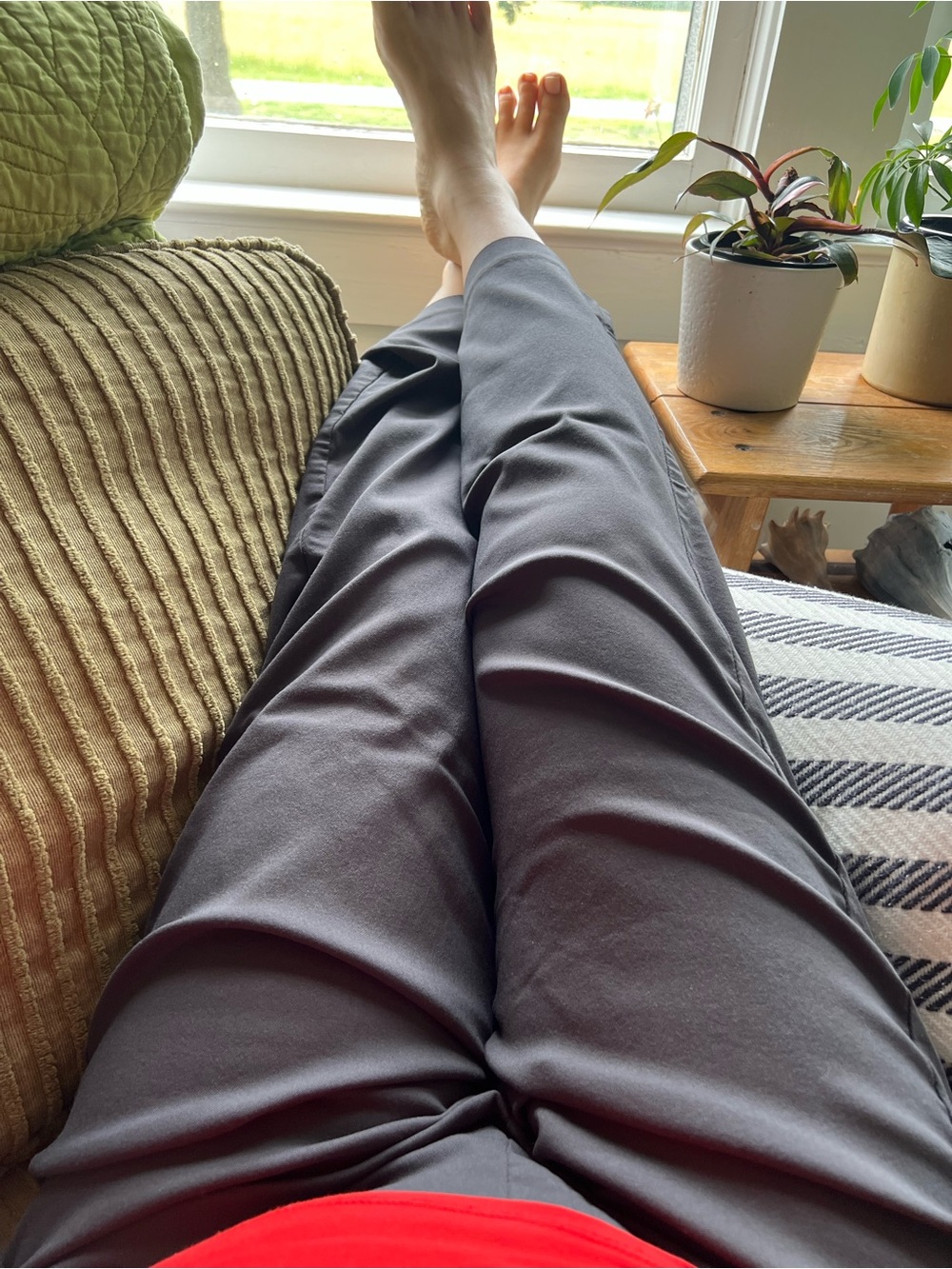 Classic Gray Stretchy Slacks Pants Comfortable Office Work